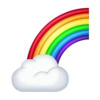 rainbow emoticon, displaying each color in order: red, orange, yellow, green, blue, and purple